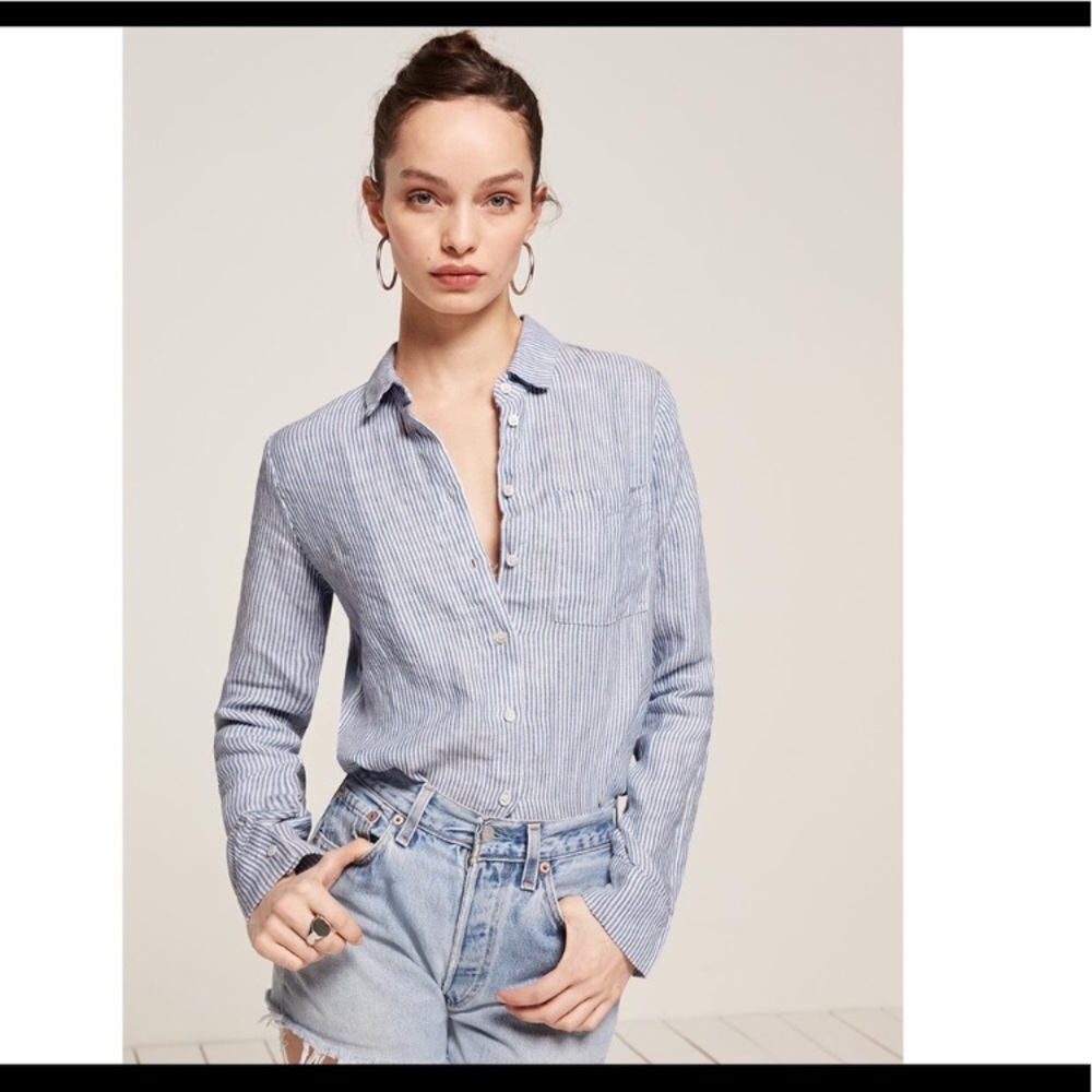 REFORMATION Linen Button Up Shirt